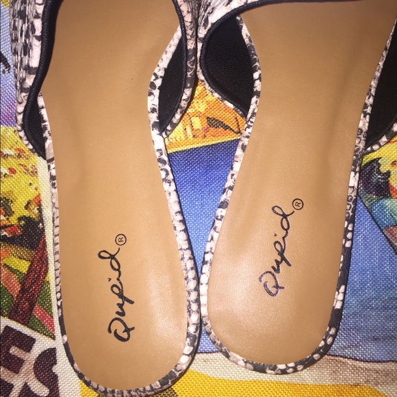 {NWB} - Qupid Snakeskin Mules - Picture 2 of 3